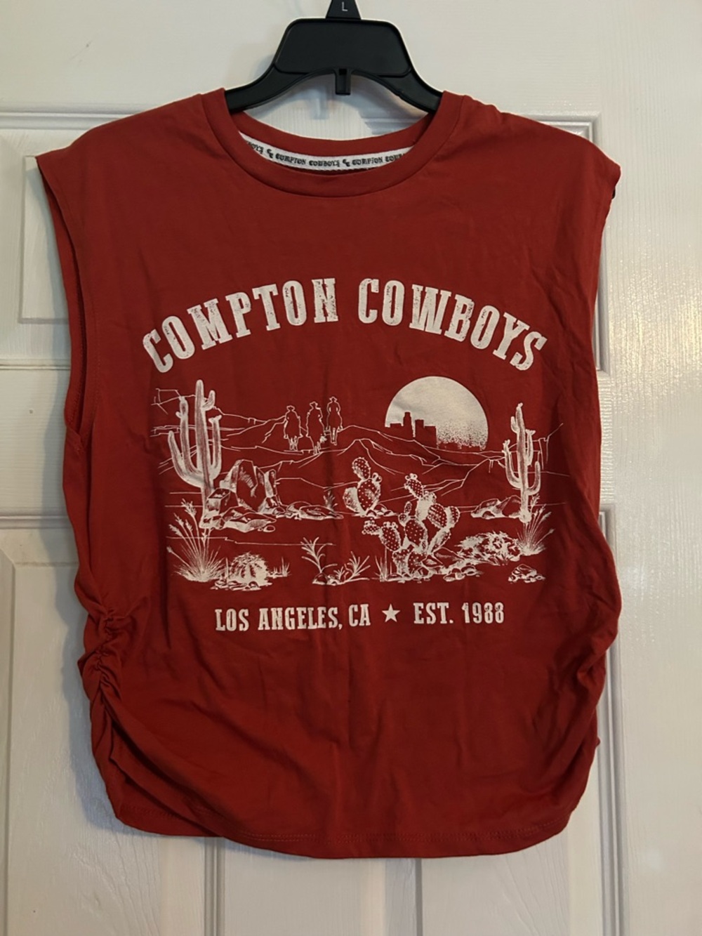 Women’s Hybrid Apparel Red Women's Graphic Muscle Tank with Desert Print